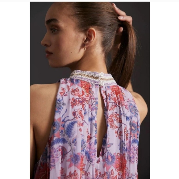 Anthropologie Pinnacle by Shruti Sancheti Printed Halter Pleated Halter Maxi - Picture 3 of 6